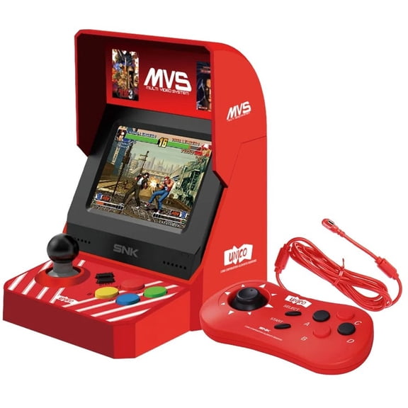 UNICO MVS Mini Home Arcade Console with Controller and 45 SNK Classic Games Including King of Fighters, Metal Slug, Samurai Showdown and More