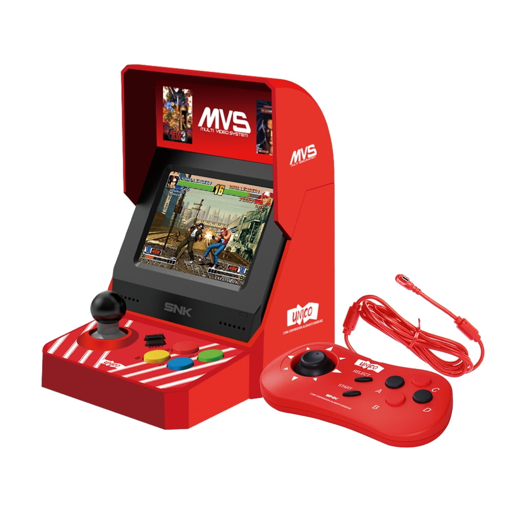 UNICO, Mini Arcade Console, Red, 45 Pre-Loaded NEOGEO Games