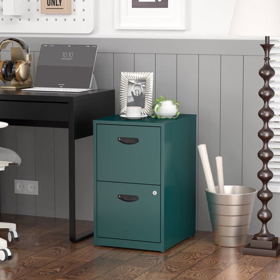 UNICOLY 2 Drawer File Cabinet with Lock,Green Metal Office Drawers Filing Cabinets, Under Desk File Cabinet for Hanging Letter