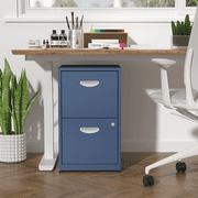 UNICOLY 2 Drawer File Cabinet with Lock,Metal Office Drawers Filing Cabinets for Home Office, Blue Under Desk File Cabinet for Hanging Letter