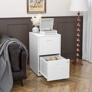 UNICOLY 2 Drawer File Cabinet with Lock,White Metal Office Drawers Filing Cabinets, Under Desk File Cabinet for Hanging Letter,Modern Nightstand