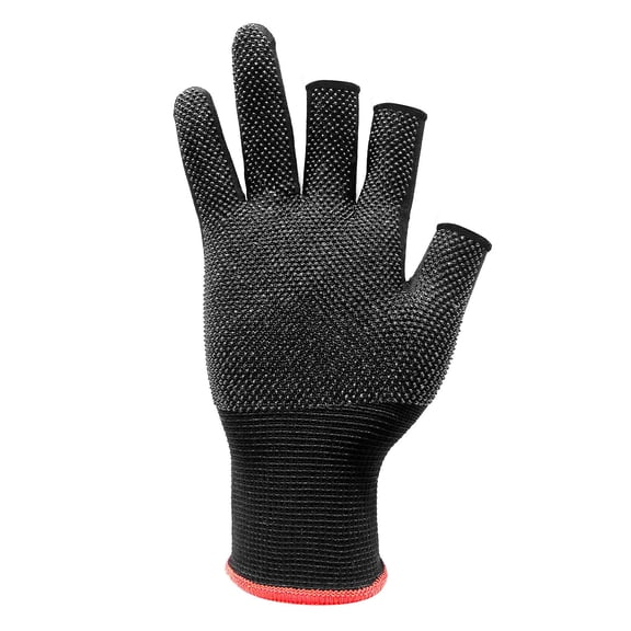 UNICOO® 12 Pairs Rubber Latex Coated Open-Finger Framers Gloves, Bike Gloves, Fishing Gloves, Gardening Gloves, Warehouse Working Gloves for Men and Women (All Black, M)