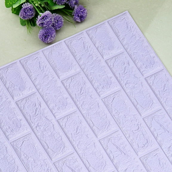 UNICOO® 3D Wall Panels Peel and Stick Self-Adhesive Real Bricks Effect Wall Tiles for Kids Room Bathroom Living Room TV Walls Sofa Background Wall Decoration. 116sq ft 20 Packs (Purple)