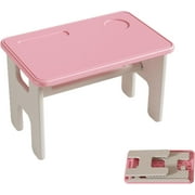 UNICOO  Childrens Plastic Foldable Multifunction Table, Childrens Art Craft Study Activity Table, Picnic Table and Entertainment Table Table OnlyPink & Gray