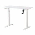 thumbnail image 1 of UNICOO® Crank Adjustable Height Standing Desk, Adjustable Sit to Stand up Desk,Home Office Table, Computer Table, Portable Writing Desk, Study Table (White Top/White Frame - NTCSET-01-WW), 1 of 8