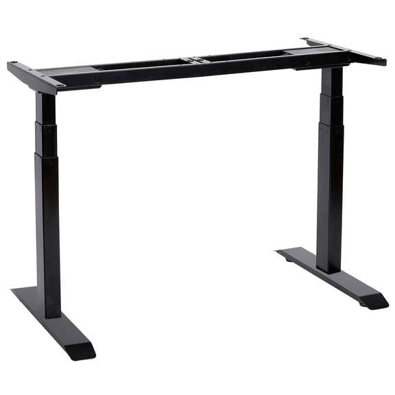 UNICOO® Electric Stand Up Desk Frame with Dual Motor, 3 Stage Up Lifting Legs, Rise UP Electric Adjustable Height and Width Standing Desk Frame with 4 Memory Keypad (Dual Motor Frame - Black)