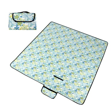 UNICOO® Extra Large Outdoor Picnic Blankets, Sandproof & Waterproof Foldable Blankets for Beach, Park, Camping on Grass Picnic Blankets (Blue Lily)
