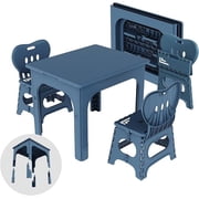 UNICOO  Foldable Multifunction Table and Chair Set, Family Art Craft Study Activity Table, Picnic Table and Entertainment Table, Compact, Collapsible & Portable, Indoor & Outdoor QK699
