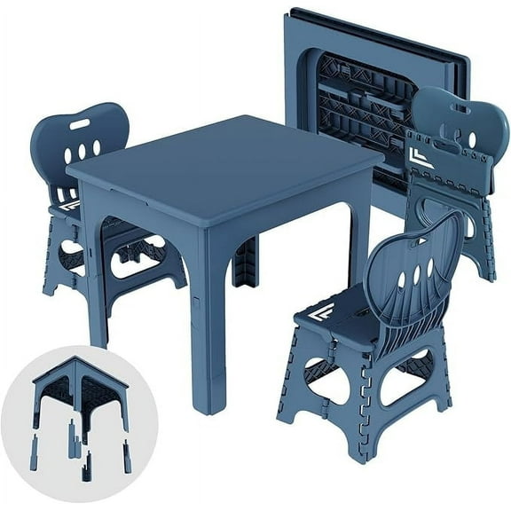 UNICOO® Foldable Multifunction Table and Chair Set, Family Art Craft Study Activity Table, Picnic Table and Entertainment Table, Compact, Collapsible & Portable, Indoor & Outdoor (QK699)