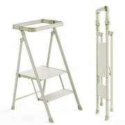 UNICOO  Foldable Toddler Tower - 2-Step Ladder for Adult, Toddler Tower Foldable & Compact - Foldable Kitchen Tower, Kids Step Stool, Folding Toddler Tower for Kitchen & Bathroom Smoky Gray