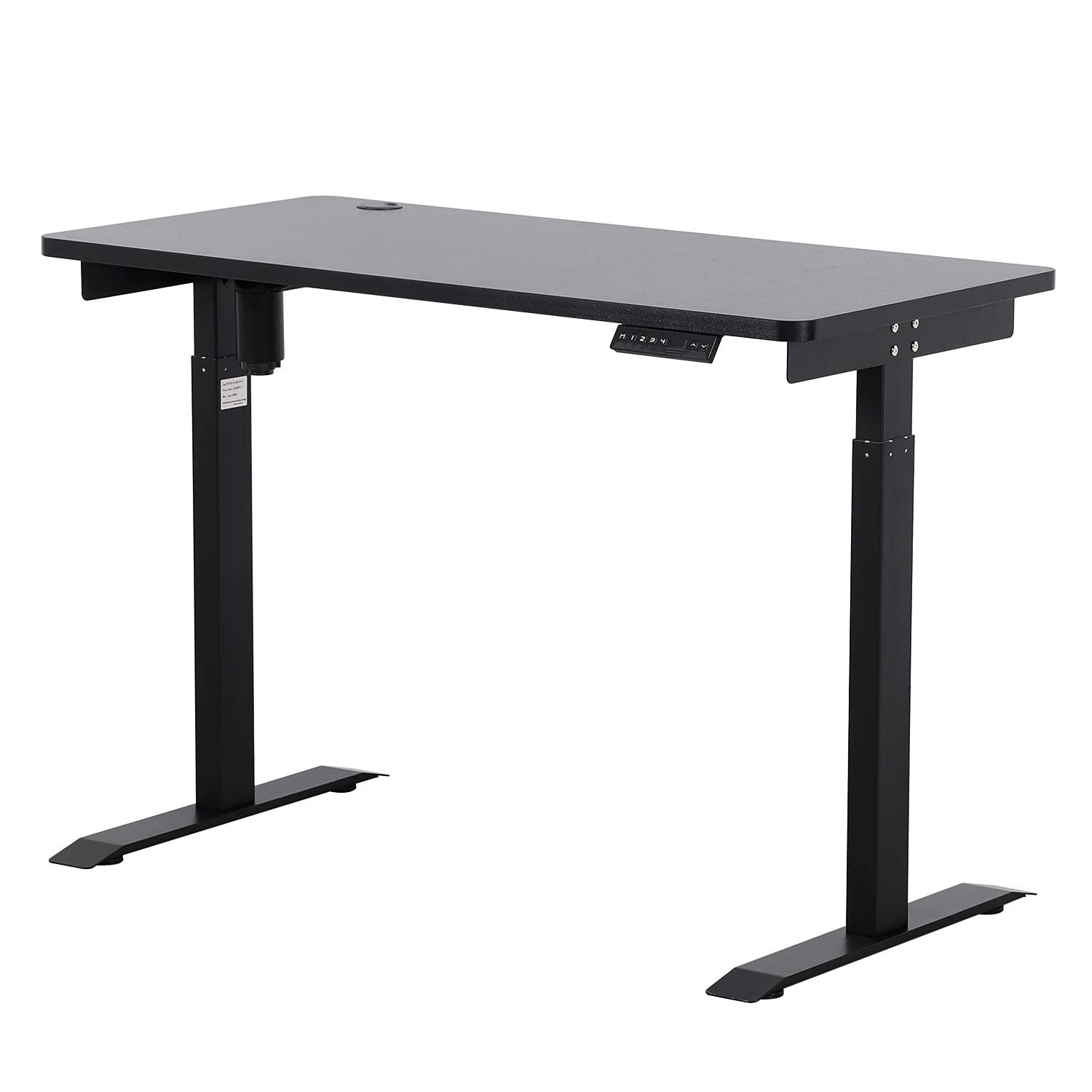 UNICOO® Height Adjustable Electric Standing Desk, 47.24 x 23.62 Inches Stand up Table, Sit Stand Home Office Desk with One Piece Tabletop (NTESMF01-B + 48 in Black TOP)