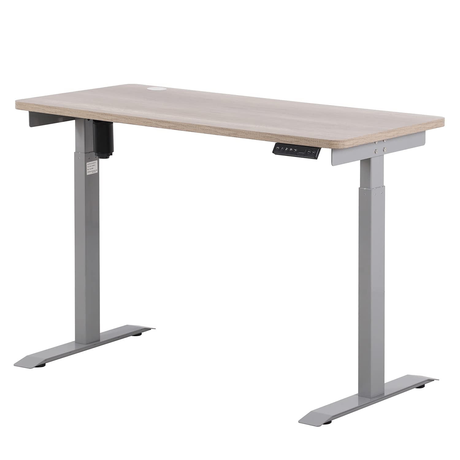UNICOO® Height Adjustable Electric Standing Desk, 47.24 x 23.62 Inches Stand up Table, Sit Stand Home Office Desk with One Piece Tabletop (NTESMF01-G + 48 in Antique Oak TOP)