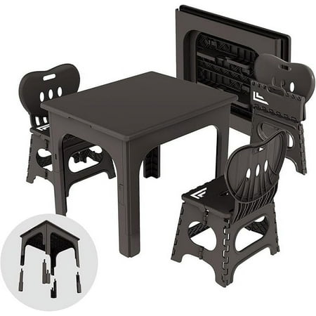 UNICOO® Kids Folding Table and Chairs Set, Height Adjustable Kids Folding Table Compact Design, Kids Table and Chairs Foldable, Picnic Table, Perfect for Playrooms, Classrooms, and Outdoor