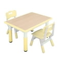 thumbnail image 1 of UNICOO® Kids Table and 2 Chairs Set, Height Adjustable Toddler Table and Chair Set, Easy to Wipe Arts & Crafts Table, Suitable for Ages 2-8, Childrens Table and Chair Set (BY-60-MY), 1 of 7