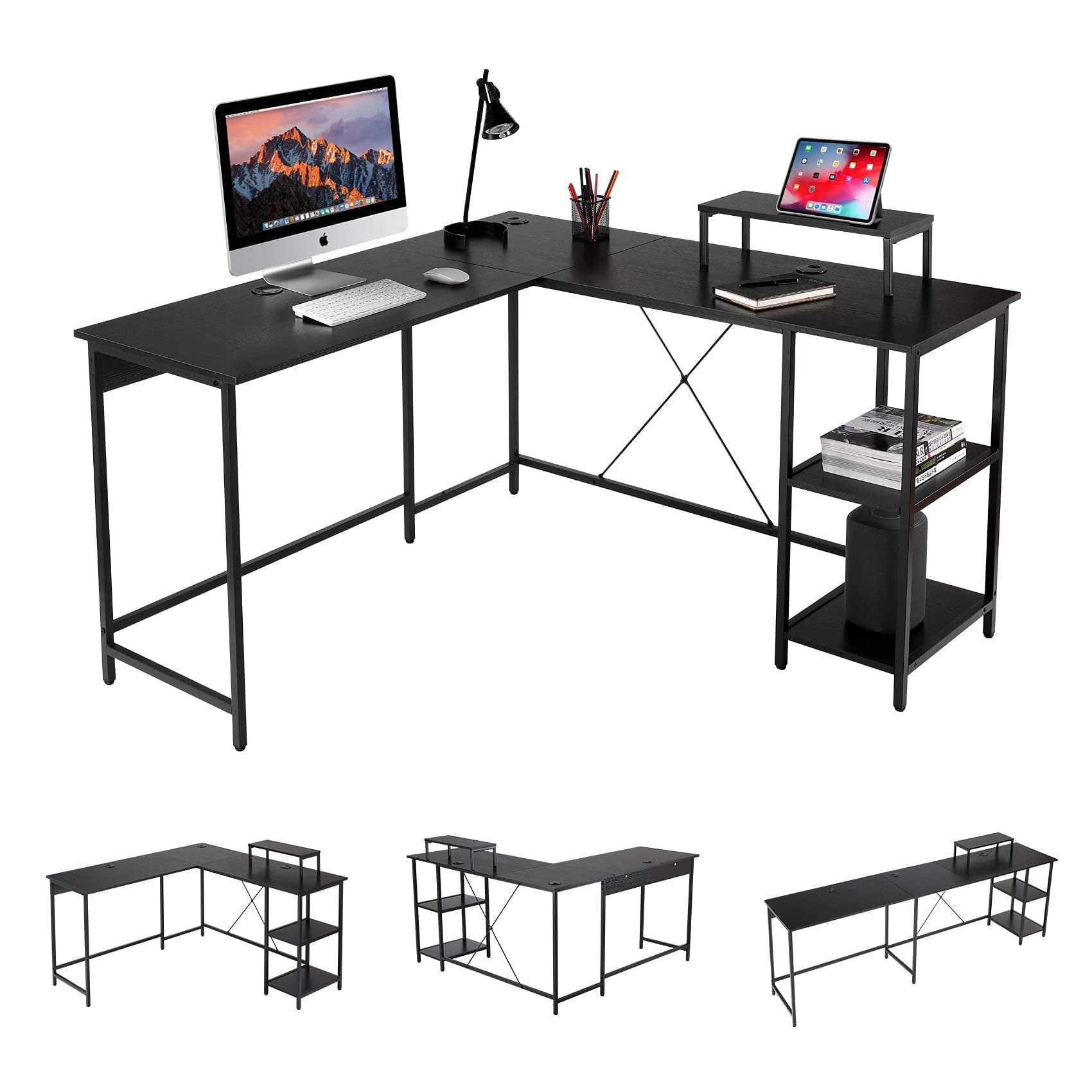 UNICOO® L Shaped Computer Desk, Modern Corner Computer Desks with