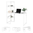 thumbnail image 1 of UNICOO® Muti-Function 3 Combination Computer Desk. L Shaped Computer Desk with Shelves, Study Desk with Reversible Storage Shelves for Home Office (XJH-2402 - White), 1 of 8