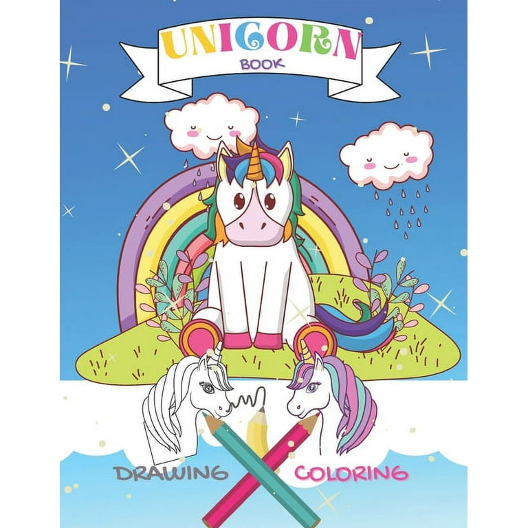 Drawing Pad for Kids: Blank Paper Unicorn Coloring Book for Kids Ages 4-8  (US Edition) - Drawing Pad for Kids Easel or Desk with Cute Unicorn  Coloring