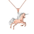 thumbnail image 1 of UNICORN PENDANT NECKLACE IN TWO-TONE ROSE GOLD :  10K  Pendant with 18" chain, 1 of 1