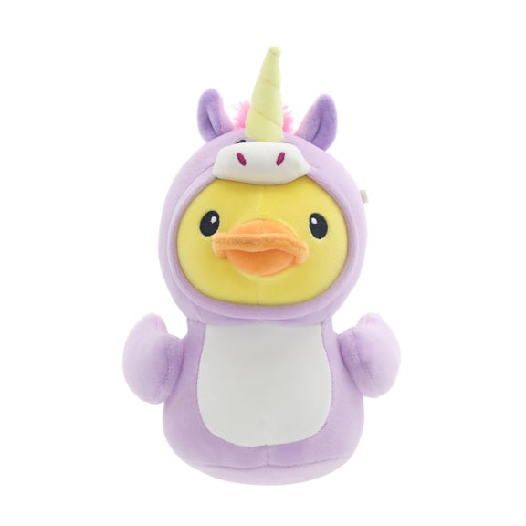 6.5" Quackerz Duck Plush in Unicorn Onesie