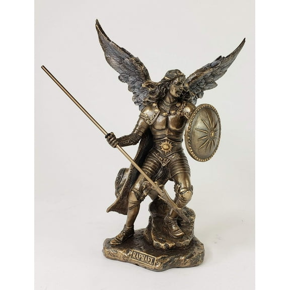 UNICORN STUDIO 9.37 Inch Cold Cast Bronze Color Archangel Raphael Figurine Statue