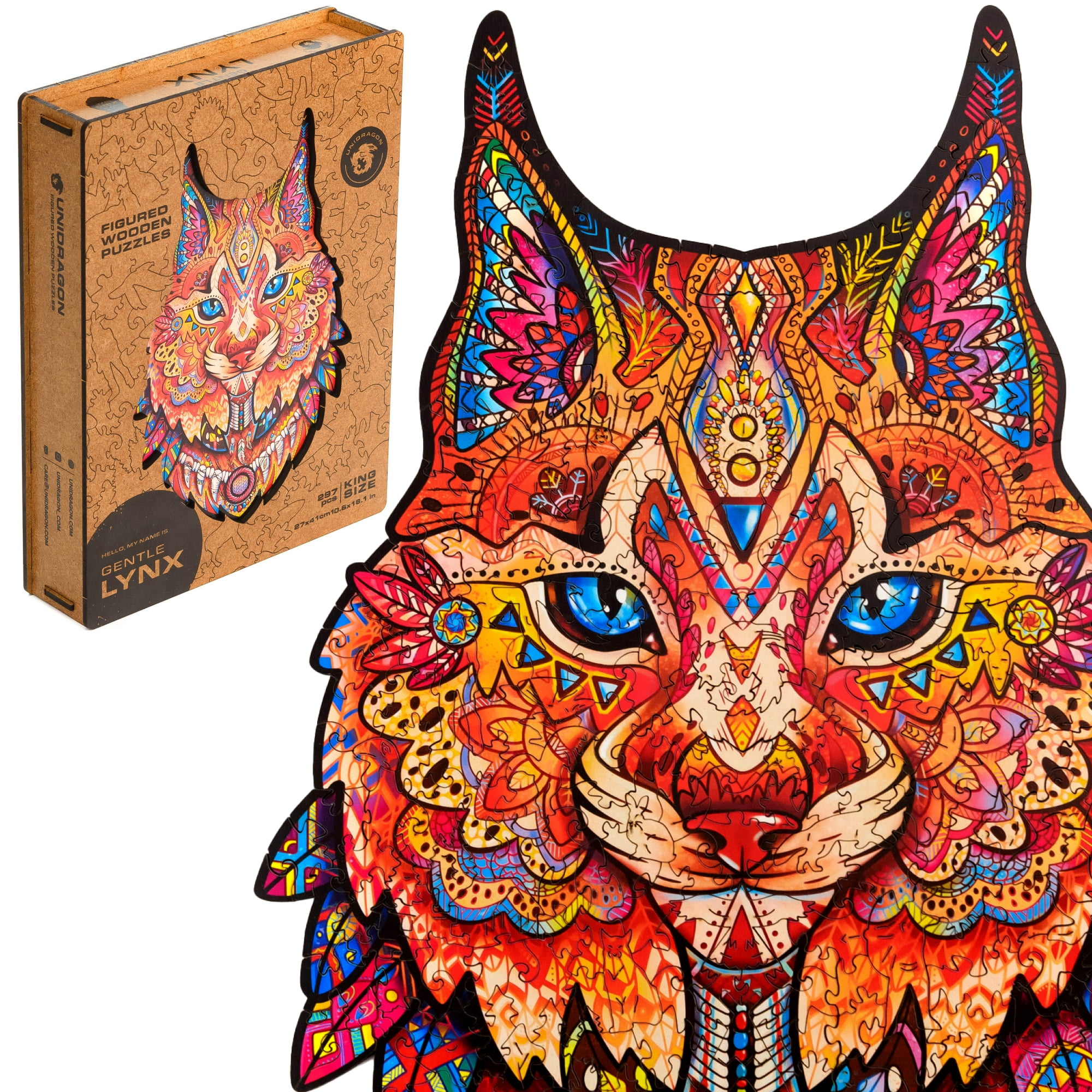 UNIDRAGON Gentle Lynx Wooden Jigsaw Puzzle KS 297 Pieces - Walmart.com