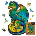 thumbnail image 1 of UNIDRAGON Guarding Dragon Wooden Jigsaw Puzzle M 183 Pieces, 1 of 8