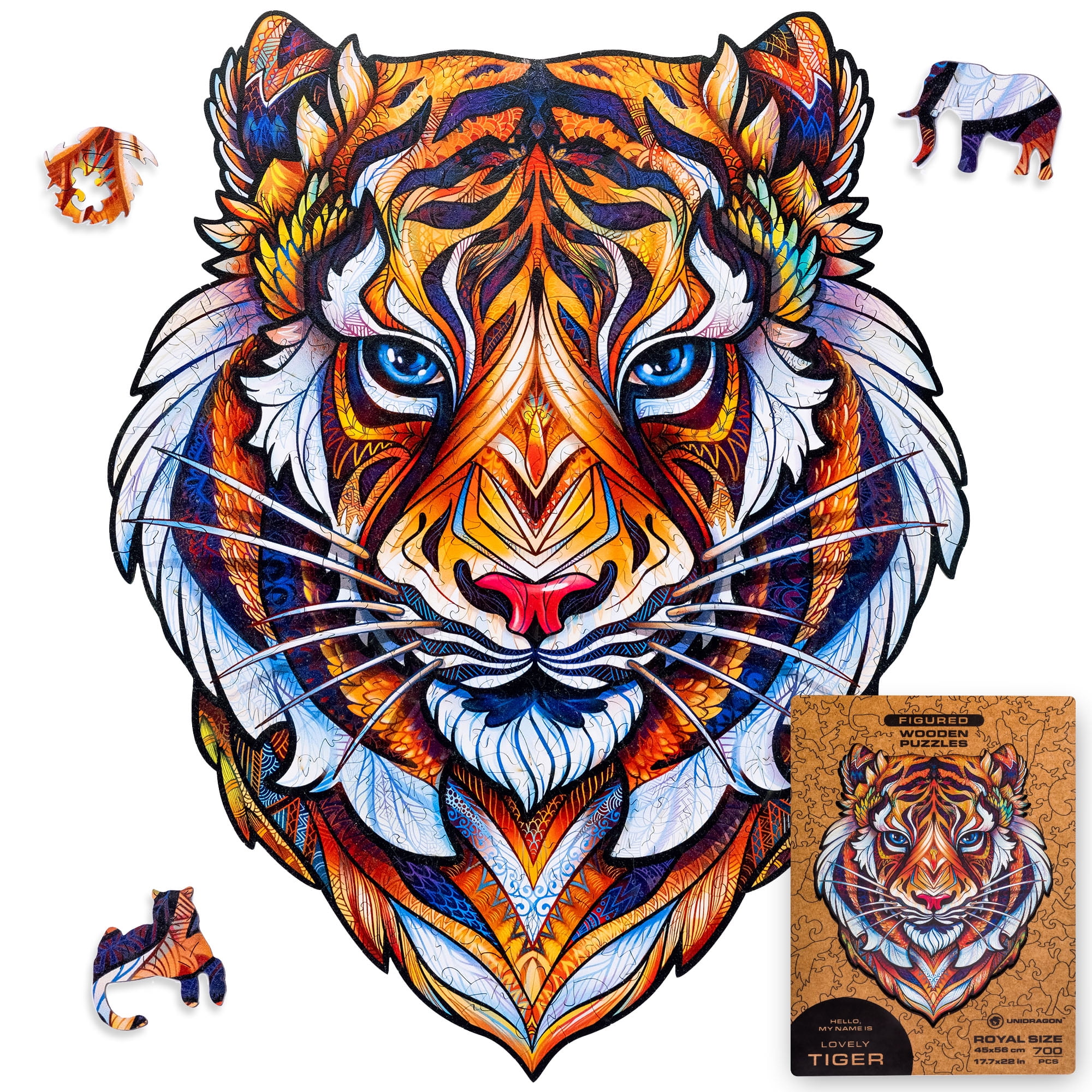Love♡Tiger UNIDRAGON Lovely Tiger Wooden Jigsaw Puzzle RS 700 Pieces