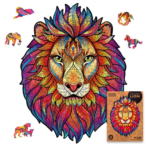 UNIDRAGON Mysterious Lion Wooden Jigsaw Puzzle KS 327 Pieces