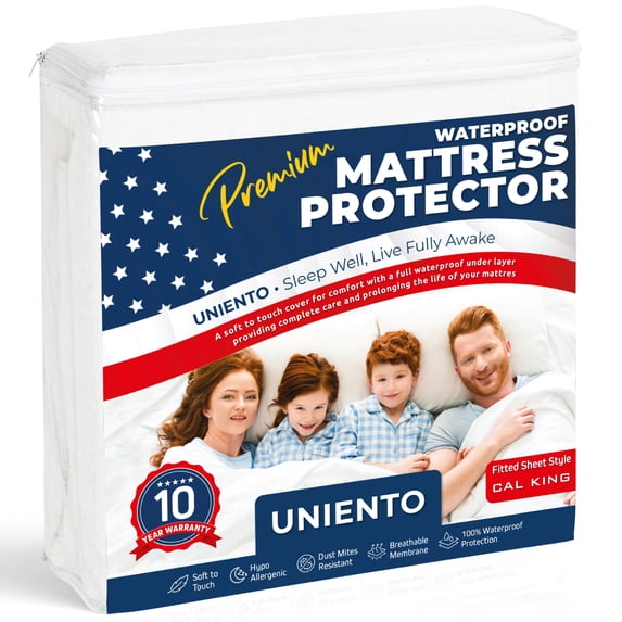 UNIENTO Mattress Protector Fitted - College Dorm Room, New Home, First Apartment Essentials - Cotton, Waterproof Mattress Cover Protector and Encasement