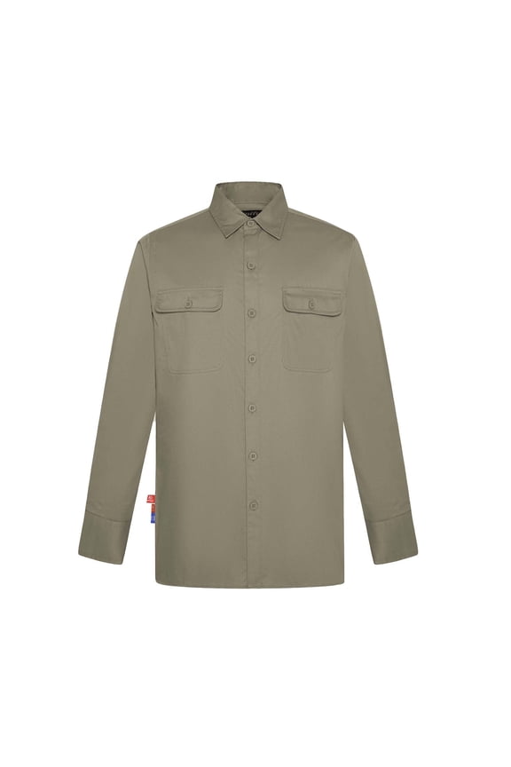 FR Work Shirt for Men 7OZ Flame Resistant NFPA 2112/CAT2 Compliant 100% Cotton Long Sleeve Work Shirt