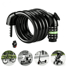 UNIFULL 4 ft Bike Lock, High Security 5 Digit Resettable Combination Coiling Bicycle Locks