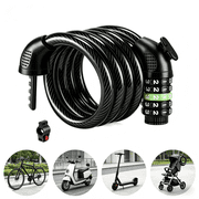 UNIFULL 4 ft Bike Lock, High Security 5 Digit Resettable Combination Coiling Bicycle Locks