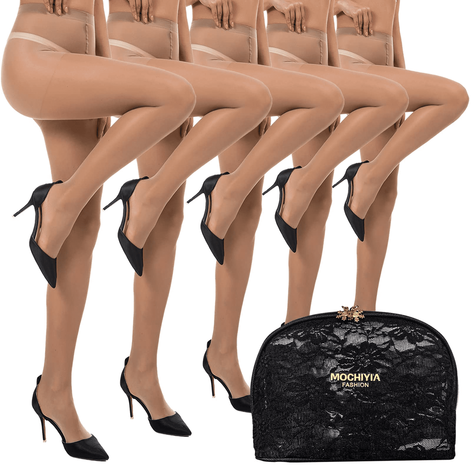 Calzitaly High Waist Tights Control Top Shaping Nylons, Shaping Pantyhose, 20 Denier Sheer Shaping Tights for All Day Use