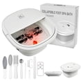 thumbnail image 1 of UNIFULL Foot Spa Bath with Heat and Temperature Control, Massager Roller, Bubble, Remote Control, Pedicure Kit, Red Light, Large Heating Foot Bath-White, 1 of 14