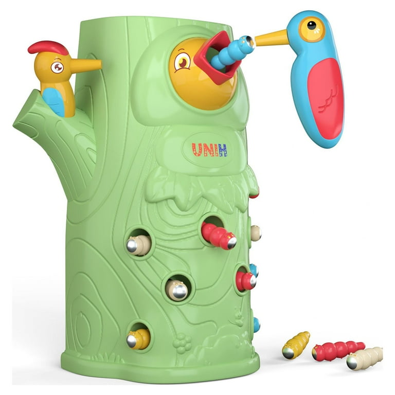 UNIH Woodpecker Fine Motor Skills Toy for Year Old boys