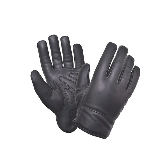 UNIK Men's Full-Finger Cowhide Leather Motorcycle Gel Palm Gloves - Black (XL)