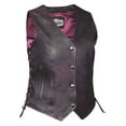 thumbnail image 1 of UNIK Women's Premium Traditional Lambskin Leather Motorcycle Vest - Purple (XL), 1 of 3