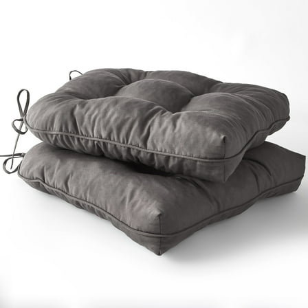 UNIKOME 19" x 19" Gray Seat Pads Cushions, Water-Resistant (2 Count)