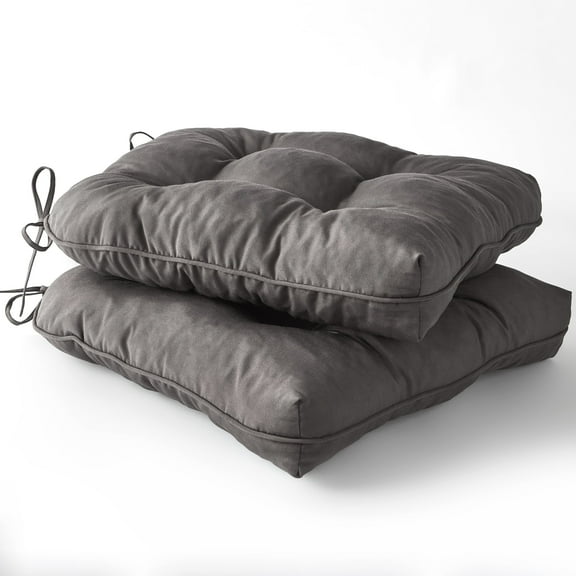 UNIKOME 19" x 19" Gray Seat Pads Cushions, Water-Resistant (2 Count)
