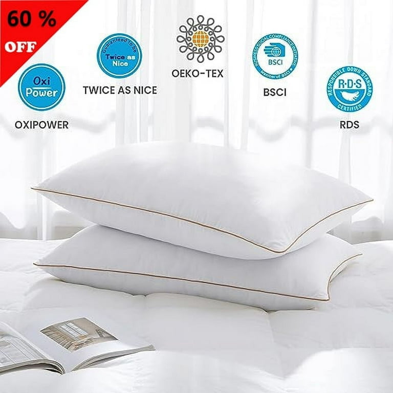 Cozy Bed Bed Pillows for Sleeping King Size (White), King Size Pillows Set  of 2, Cooling Hotel Quality, Breathable Soft Pillows for Sleeping, for