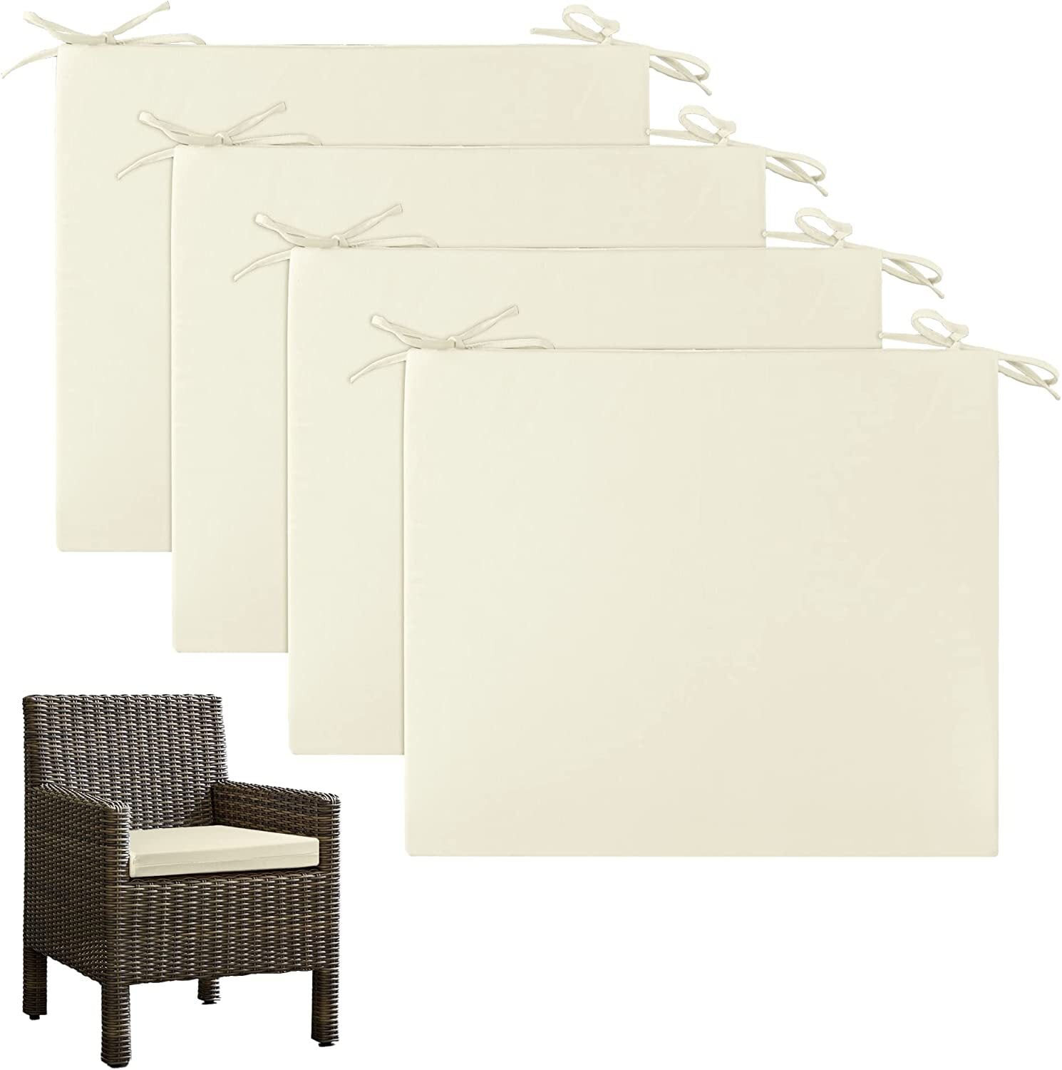 UNIKOME Outdoor Patio Chair Cushions Pack of 4,Water Resistant Patio