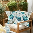 thumbnail image 1 of UNIKOME 20x20 in Blue Floral Polyester Throw Pillow, Waterproof Set of 2, 1 of 7