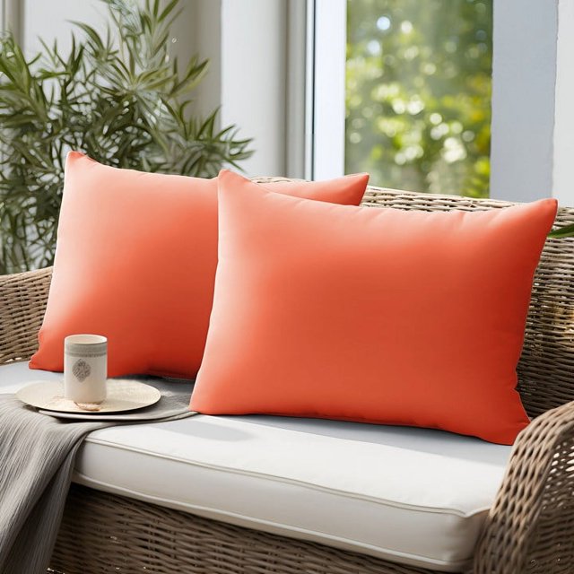 UNIKOME Outdoor Waterproof Throw Pillows "12" x "20" Feathers and Down