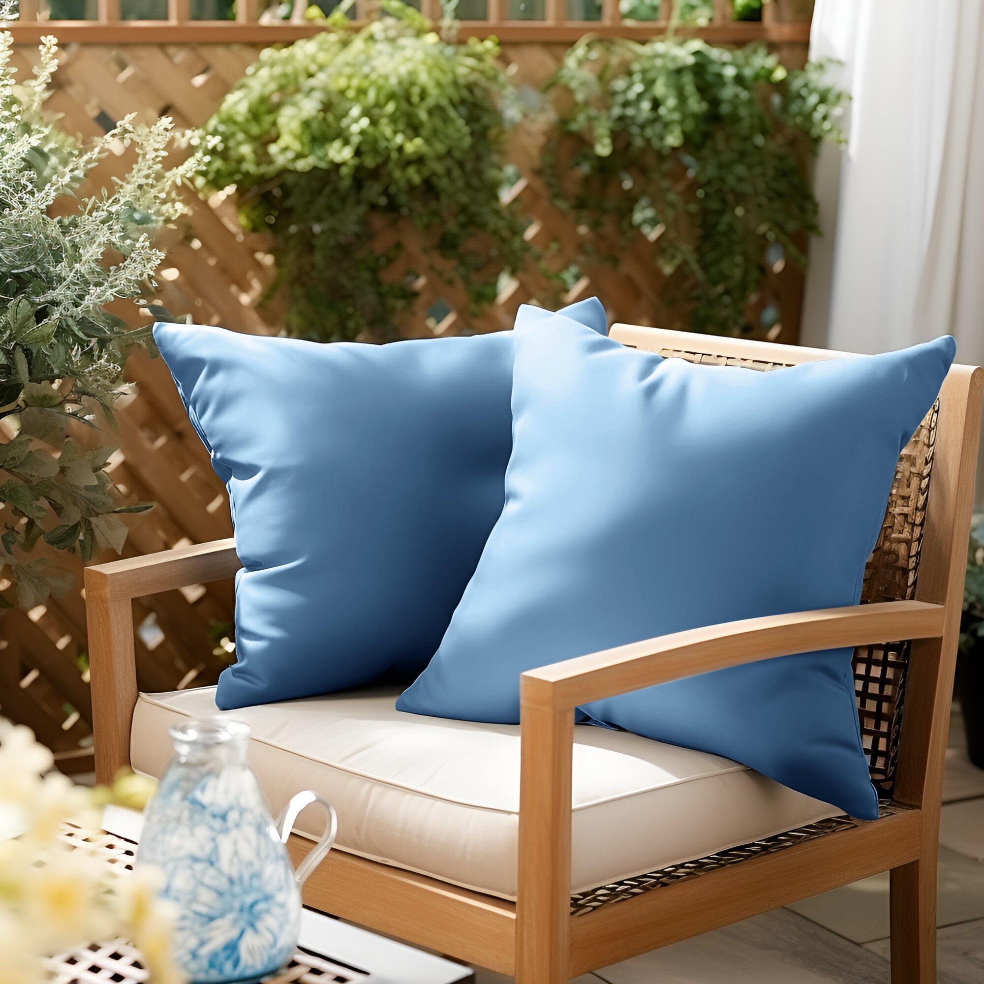 UNIKOME Outdoor Waterproof Throw Pillows 26x26 Feathers and Down Filled