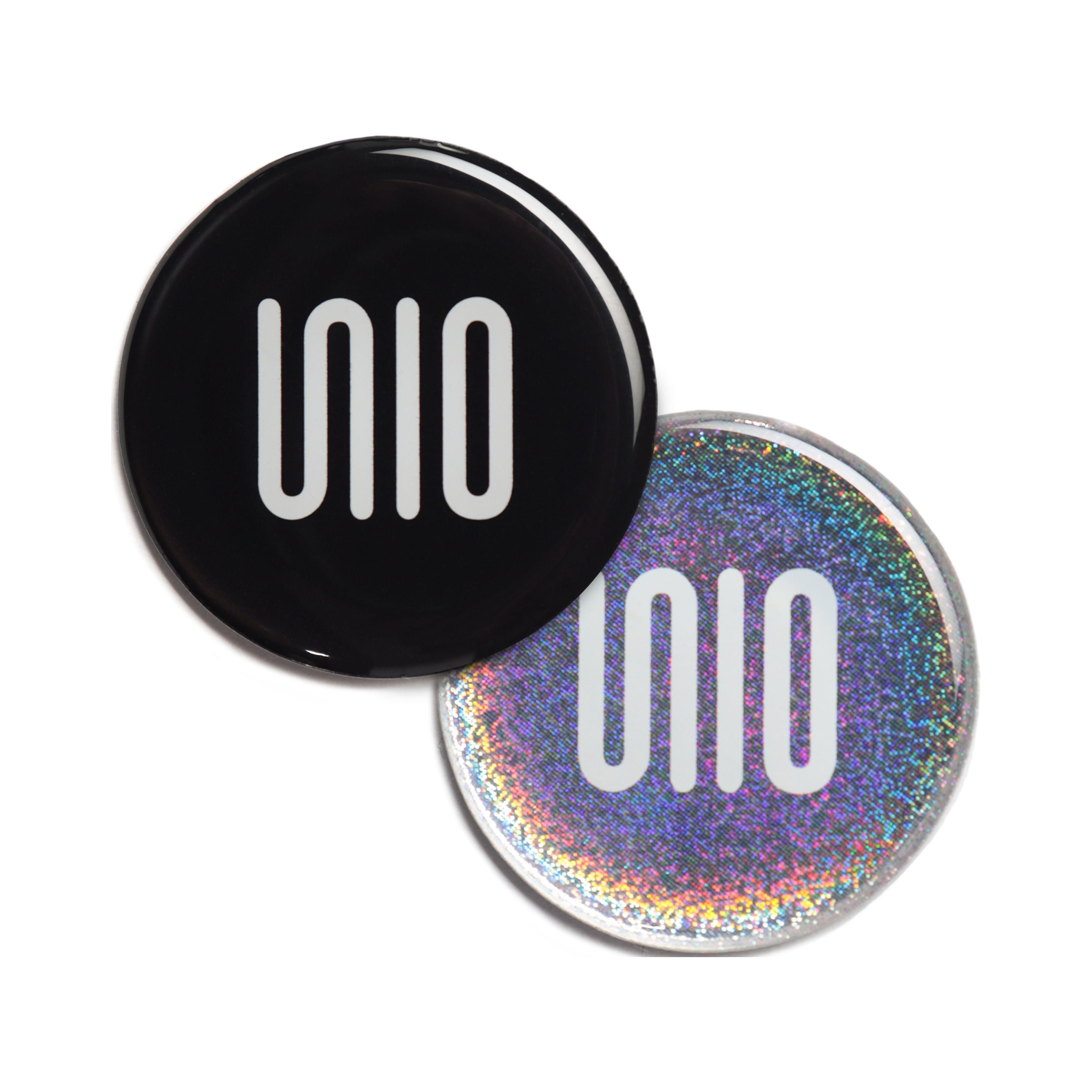 UNIO NFC Tag, Digital Information Sharing and Phone Accessory, Black and Glitter 2 Ct
