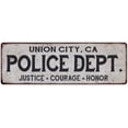thumbnail image 1 of UNION CITY, CA POLICE DEPT. Home Decor Metal Sign Gift 8x24 108240012451, 1 of 1