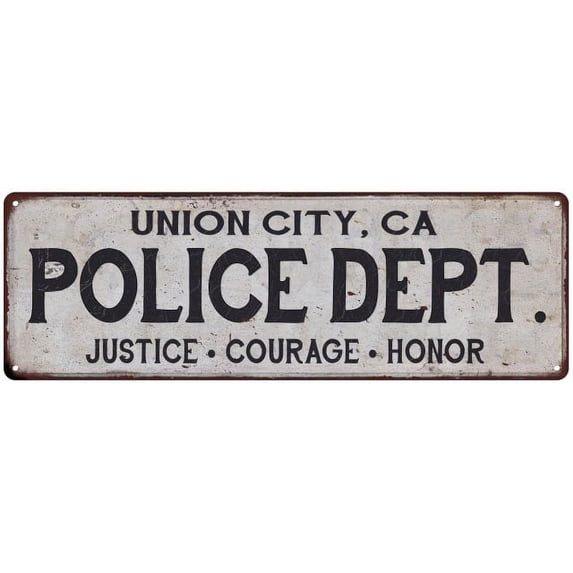 UNION CITY, CA POLICE DEPT. Home Decor Metal Sign Gift 8x24 108240012451