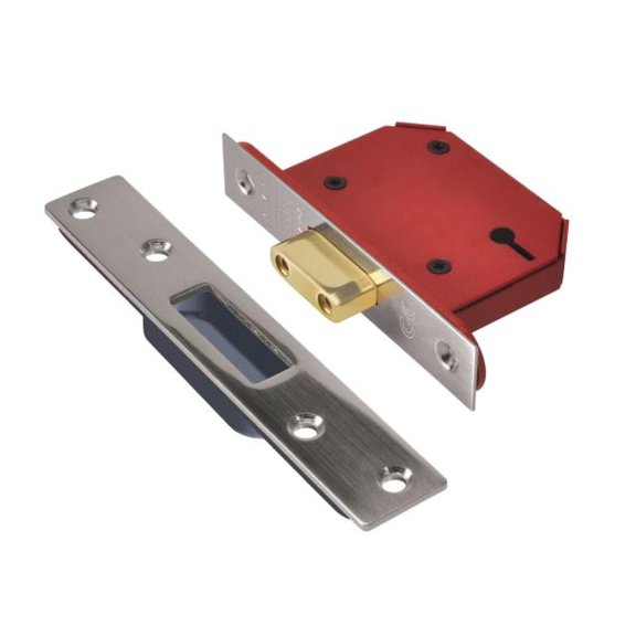 UNION - StrongBOLT 2103S 3 Lever Mortice Deadlock Stainless Steel 68mm 2.5in Visi