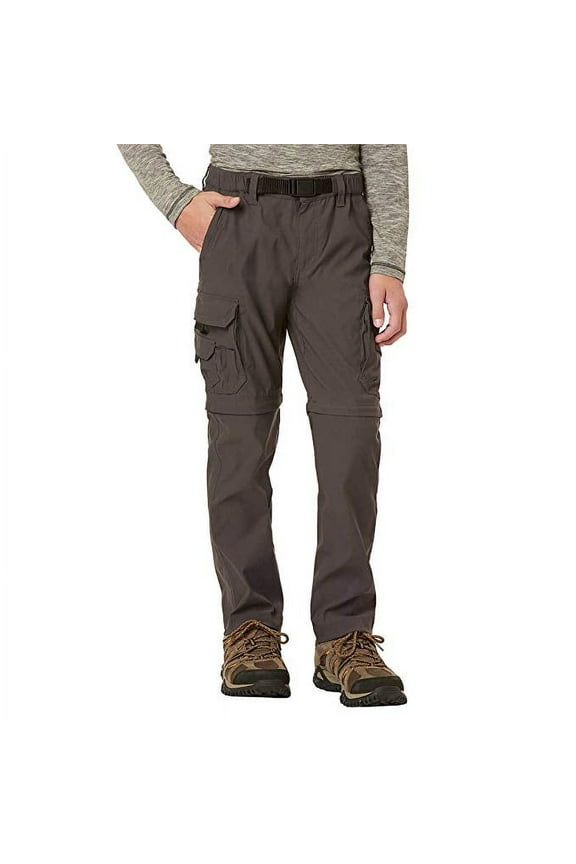 Boy's Youth Convertible Comfort Stretch Cargo Pants Charcoal XS (5/6)