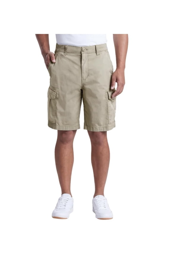 Men's Stretch Twill Cargo Short (US, Numeric, 32, Regular, Regular, Tan)